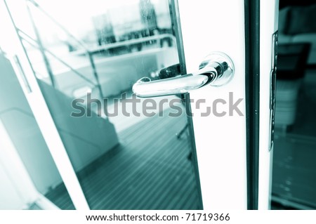 The door handle of luxury yacht.