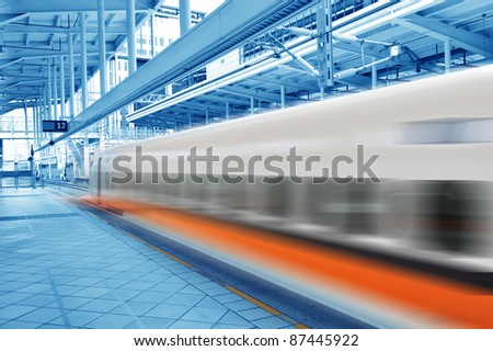 Fast train passing by with Motion blur.