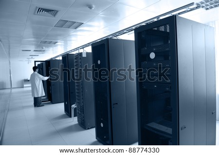 IT engineer working in data center.