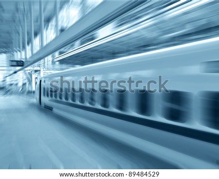 Fast train passing by with Motion blur.