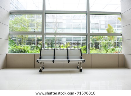 row of chair  in modern office building.