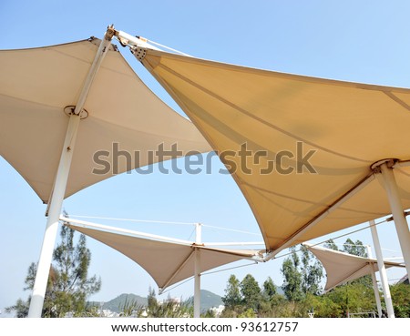 Roof of sails to create shade