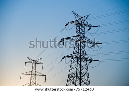 Electric power station with blue sky.