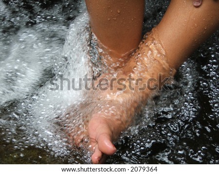 Feet in water