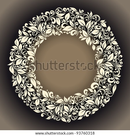 round frame from floral pattern in vintage style