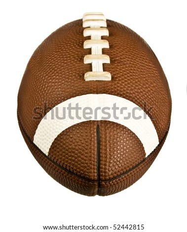 Nose Facing Forward Isolated On White American Football Up Laces Facing Up Nose Facing