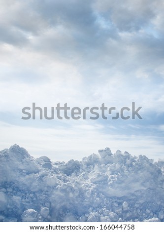 Winter snow and sky background