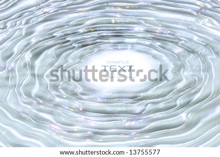 Pearled water ripples in sparkling water