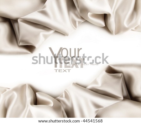 Luxurious satin fabric on white background