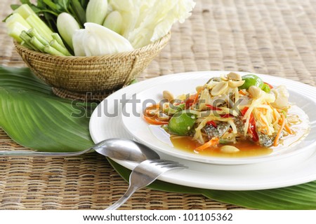 thai papaya salad with crab - thai hot and spicy salad - thai cuisine