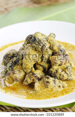 Roasted  curry mussels with  turmeric - Curry  Oyster roast with herb - thai cuisine