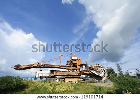 Lignite - Giant bucket wheel excavator for open pit coal mine - bucket wheel