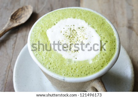 green tea - matcha green tea - smoothie green tea - matcha green tea latte - japanese style