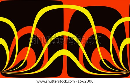 orange, yellow and black abstract, computer generated