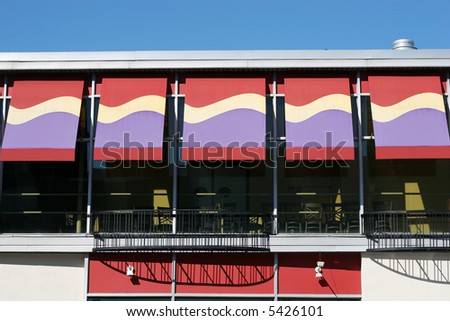 awning abstract over restaurant windows