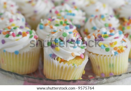 close-up of mini cupcakes, shallow depth of field