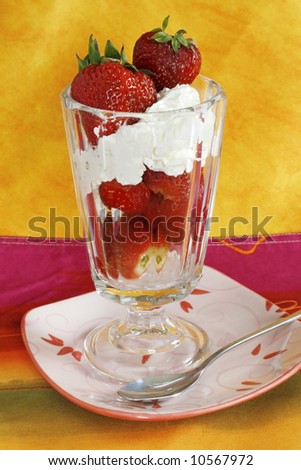 strawberries and whipped cream dessert