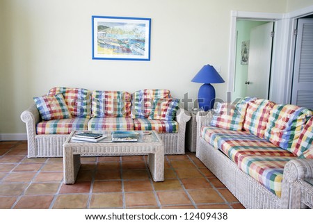 living room in tropical villa