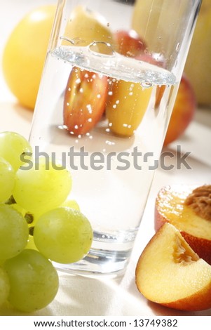 Fresh fruits and water