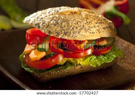 vegetarian burger with fresh ingredients