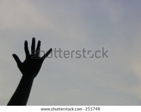 Hand reach out to sky