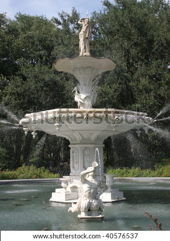 Beautiful fountain in Savannah, Georgia