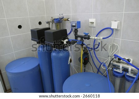 water filtration system in laboratory of dairy production factory