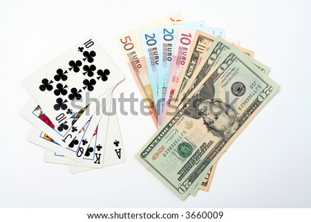 playing cards prize of money in a casino