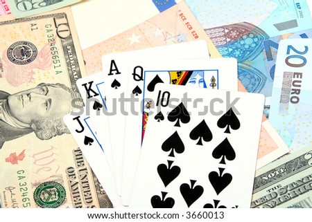 playing cards prize of money in a casino