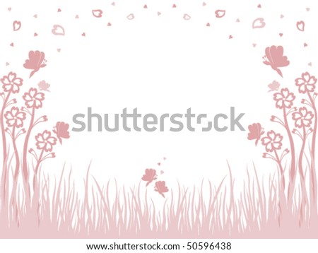 pink flowers borders. hearts and flowers border,