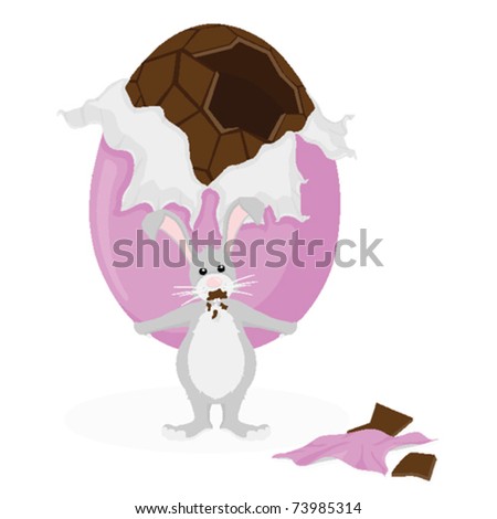 chocolate easter bunny cartoon. stock vector : Grey Easter