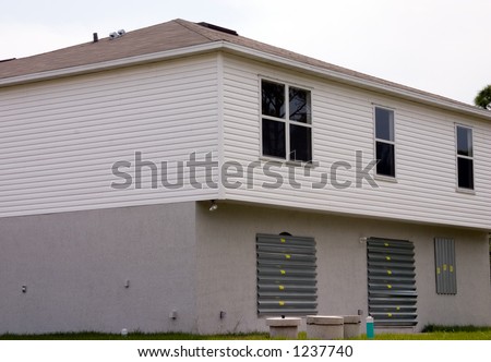 Florida house with hurricane shutters