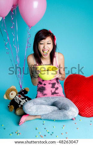 Eating cereal out of a girls ass Eating cereal out of a girls ass