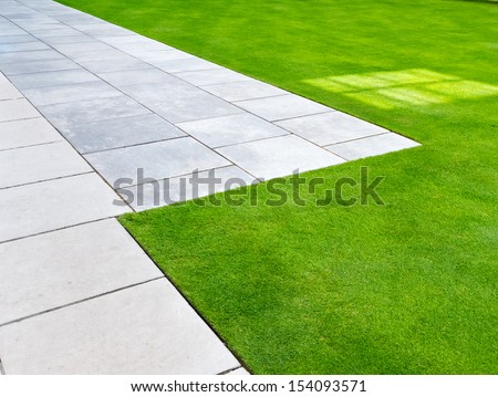 Lawn And Path As Abstract Or Background