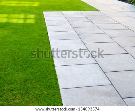 Lawn and path as abstract or background