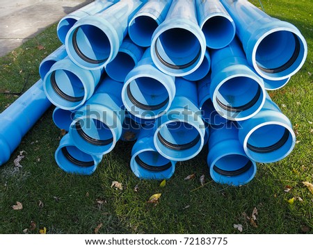 Blue PVC piping for upgrade to domestic water supply