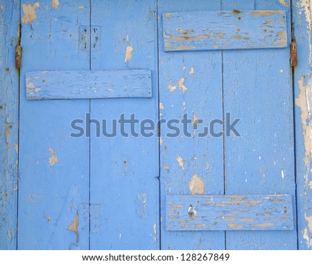 old blue painted wood background