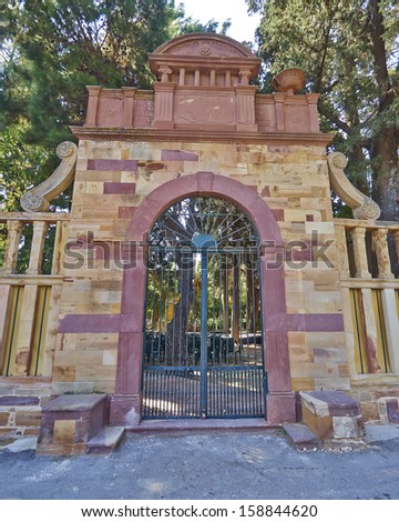vintage estate glamorous gate, Chios island, Greece