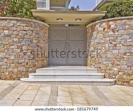 Modern house door, Athens suburbs, Greece