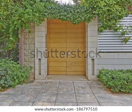 Modern house door, Athens suburbs, Greece