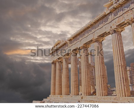 Parthenon ancient temple on Athenian Acropolis, Greece