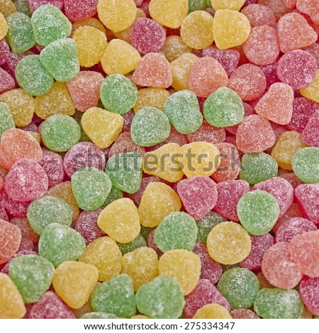 colorful jelly candies closeup, sweet background