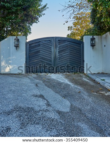 contemporary house gate entrance, Athens Greece