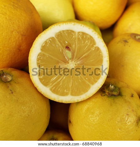 yellow lemon cut, background