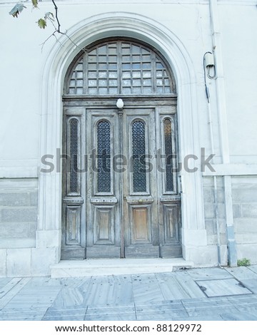 elegant neoclassical house door, Athens Greece
