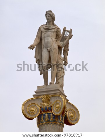 Apollo statue, the god of music and poetry