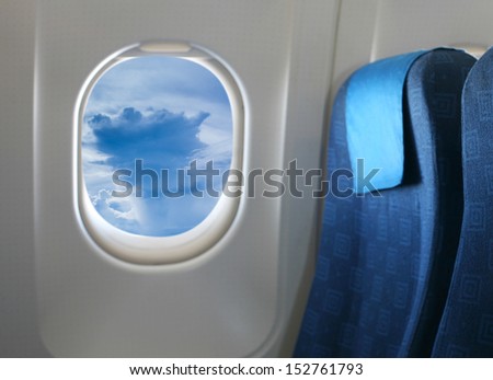 Airplane Seat And Window Inside An Aircraft
