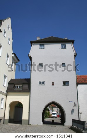 arch house in village, germany