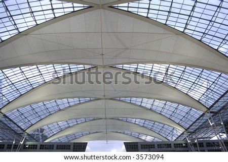 metallic and glass roof structure