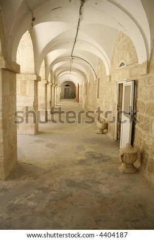 archway nativity church, bethlehem, west bank, palestine, israel